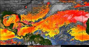 Météo tropicale : Air sec et densité de poussière dans l'air.