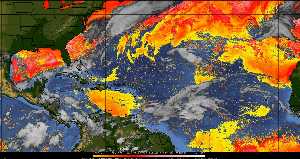 Météo tropicale : Air sec et densité de poussière dans l'air.