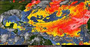 Météo tropicale : Air sec et densité de poussière dans l'air.