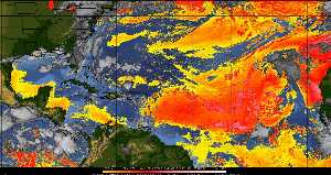 Météo tropicale : Air sec et densité de poussière dans l'air.