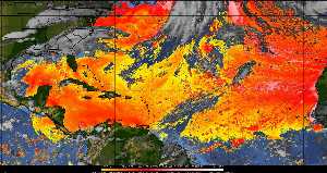 Météo tropicale : Air sec et densité de poussière dans l'air.