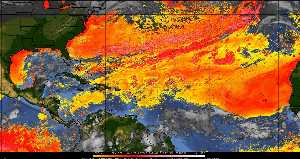 Météo tropicale : Air sec et densité de poussière dans l'air.