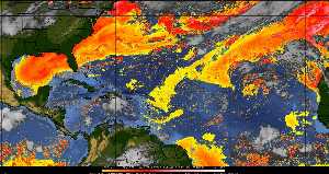 Météo tropicale : Air sec et densité de poussière dans l'air.
