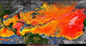 Météo tropicale : Air sec et densité de poussière dans l'air.