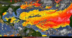 Météo tropicale : Air sec et densité de poussière dans l'air.