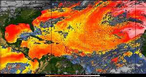 Météo tropicale : Air sec et densité de poussière dans l'air.