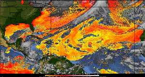 Météo tropicale : Air sec et densité de poussière dans l'air.
