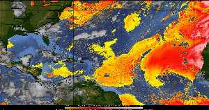 Météo tropicale : Air sec et densité de poussière dans l'air.