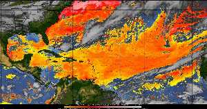Météo tropicale : Air sec et densité de poussière dans l'air.