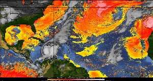 Météo tropicale : Air sec et densité de poussière dans l'air.