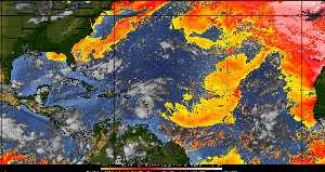 Météo tropicale : Air sec et densité de poussière dans l'air.