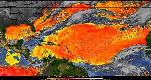 Météo tropicale : Air sec et densité de poussière dans l'air.