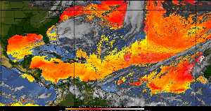 Météo tropicale : Air sec et densité de poussière dans l'air.