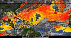 Météo tropicale : Air sec et densité de poussière dans l'air.