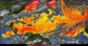 Météo tropicale : Air sec et densité de poussière dans l'air.