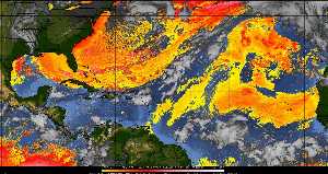 Météo tropicale : Air sec et densité de poussière dans l'air.