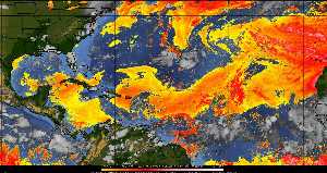 Météo tropicale : Air sec et densité de poussière dans l'air.