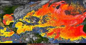Météo tropicale : Air sec et densité de poussière dans l'air.