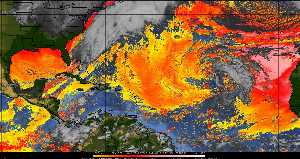 Météo tropicale : Air sec et densité de poussière dans l'air.