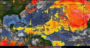Météo tropicale : Air sec et densité de poussière dans l'air.