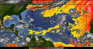Météo tropicale : Air sec et densité de poussière dans l'air.