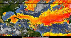 Météo tropicale : Air sec et densité de poussière dans l'air.