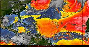 Météo tropicale : Air sec et densité de poussière dans l'air.
