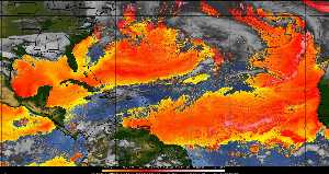 Météo tropicale : Air sec et densité de poussière dans l'air.