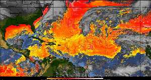 Météo tropicale : Air sec et densité de poussière dans l'air.