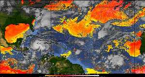 Météo tropicale : Air sec et densité de poussière dans l'air.