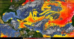 Météo tropicale : Air sec et densité de poussière dans l'air.