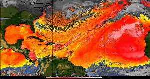 Météo tropicale : Air sec et densité de poussière dans l'air.