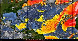 Météo tropicale : Air sec et densité de poussière dans l'air.
