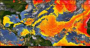 Météo tropicale : Air sec et densité de poussière dans l'air.