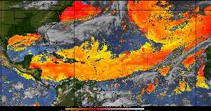 Météo tropicale : Air sec et densité de poussière dans l'air.
