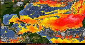 Météo tropicale : Air sec et densité de poussière dans l'air.