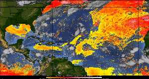 Météo tropicale : Air sec et densité de poussière dans l'air.