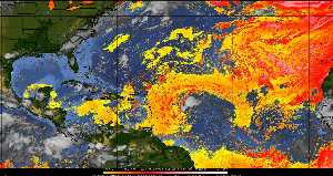 Météo tropicale : Air sec et densité de poussière dans l'air.