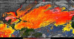Météo tropicale : Air sec et densité de poussière dans l'air.