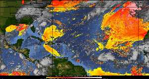 Météo tropicale : Air sec et densité de poussière dans l'air.