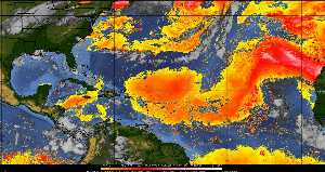Météo tropicale : Air sec et densité de poussière dans l'air.