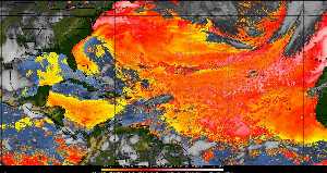 Météo tropicale : Air sec et densité de poussière dans l'air.