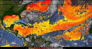 Météo tropicale : Air sec et densité de poussière dans l'air.
