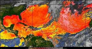 Météo tropicale : Air sec et densité de poussière dans l'air.