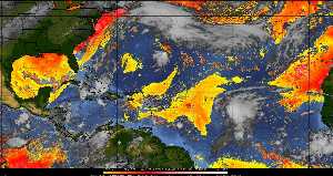 Météo tropicale : Air sec et densité de poussière dans l'air.
