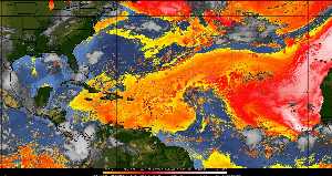 Météo tropicale : Air sec et densité de poussière dans l'air.