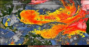Météo tropicale : Air sec et densité de poussière dans l'air.
