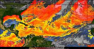 Météo tropicale : Air sec et densité de poussière dans l'air.