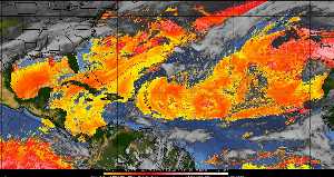 Météo tropicale : Air sec et densité de poussière dans l'air.
