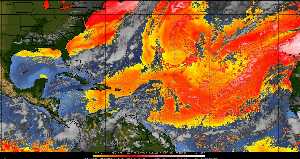 Météo tropicale : Air sec et densité de poussière dans l'air.